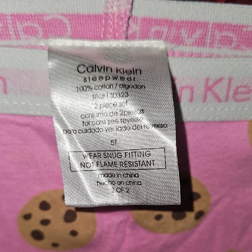 Calvin Klein Kids Pink Cookie Pattern Pajama Pants Size 5T